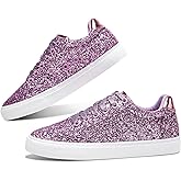 Jeekopeg Glitter Sparkly Fashion Sneakers Shoes Shiny Casual Shoes Bling Sequin Concert Low Cut Lace up Shoes