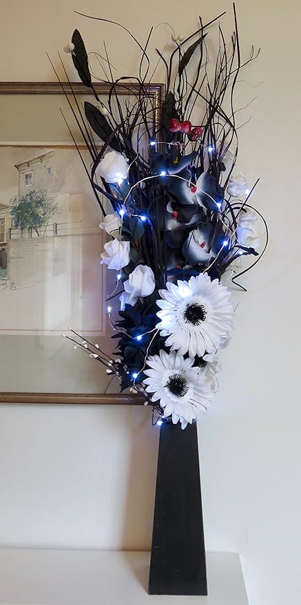 Lien Produits Séchées Fleurs Artificielles Bouquets 85 Cm Prêt Pour Un Vase Noirblanc 85 Cm
