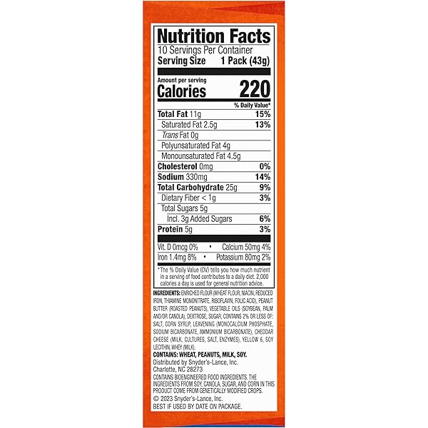 LANCE TOASTCHEE PEANUT BUTTER, 10 COUNT 1.52 OZ
