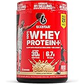 Six Star Whey Protein Powder Plus - Muscle Building & Recovery Formula with Whey Isolate Powder, BCAAs, 30g Protein, Immune Support - Post-Workout Supplement - Vanilla Cream, 1.8 lbs