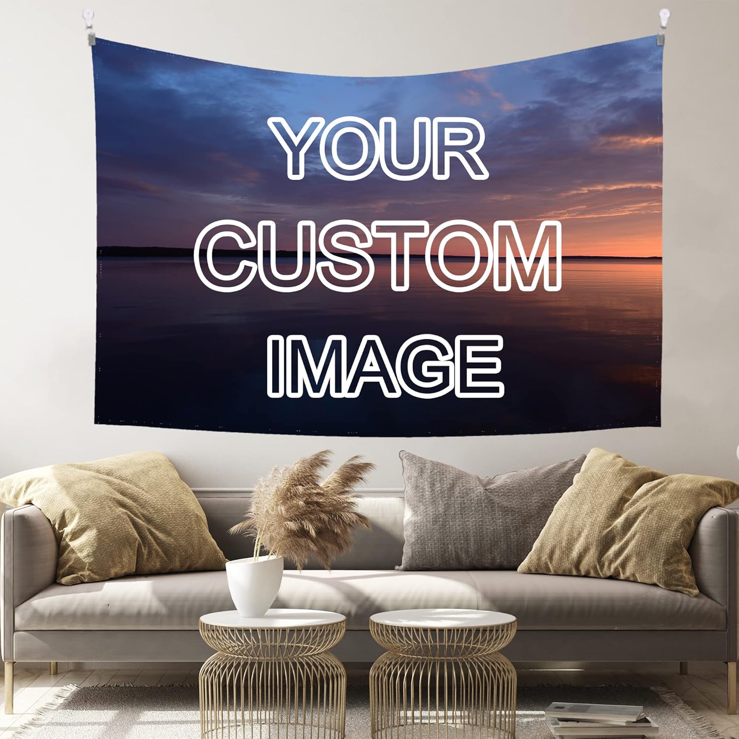 Tapestries - Giabmiag Custom Tapestry Personalized Custom Tapestry Upload Images Customized Backdrop, Customized Print Personalized Image Text, Custom Bedroom Wall Hanging Art Decor Tapestry 90''WX60''L