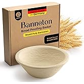 Wood Pulp Banneton Bread Proofing Basket – 9" Round 1.1LB Brotform with Smooth Surface – Non-Stick Natural Wood Pulp Pressed for Durability– Made in Germany Proofing Baskets for Sourdough Bread Baking