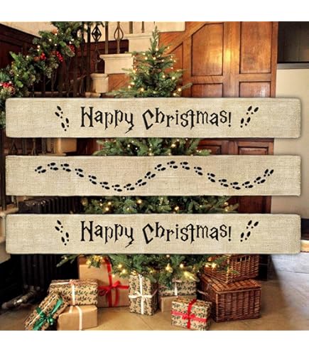Aazon.co: Red Glitter Happy Christas Banner Happy Christas Sign...
