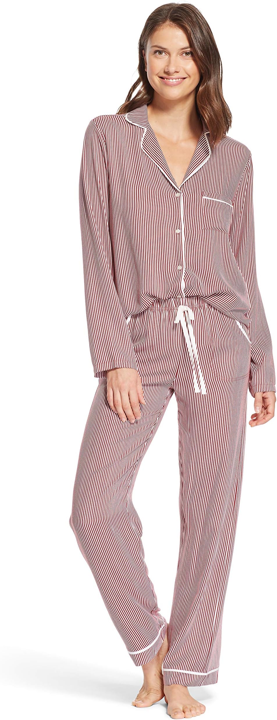 Womens Long Sleeve Shirt and Lounge Pajama Pants Sleep Set
