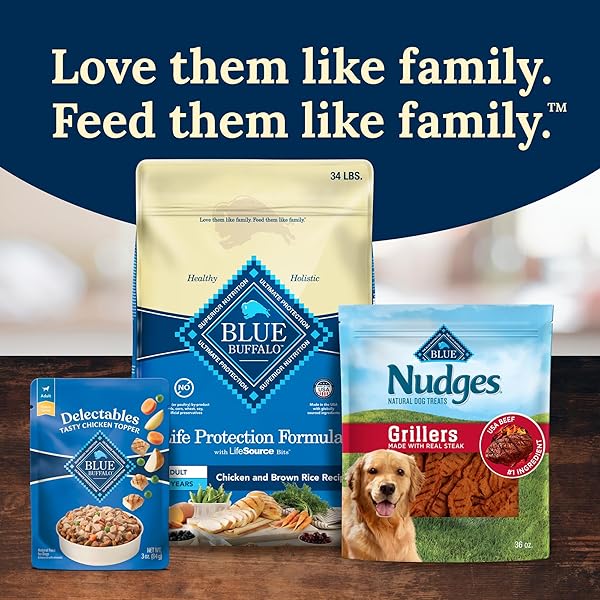 BLUE BUFFALO DELECTABLES NATURAL WET DOG FOOD TOPPERS VARIETY PACK, TASTY CHICKEN & HEARTY BEEF, CUTS IN GRAVY, 3-OZ. (12 POUCHES, 6 OF EACH FLAVOR)