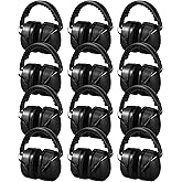 Copkim 12 Pcs Hearing Protection Ear Muffs NRR 28dB Noise Reduction Headphones Shooting Ear Protection Earmuffs(Black)