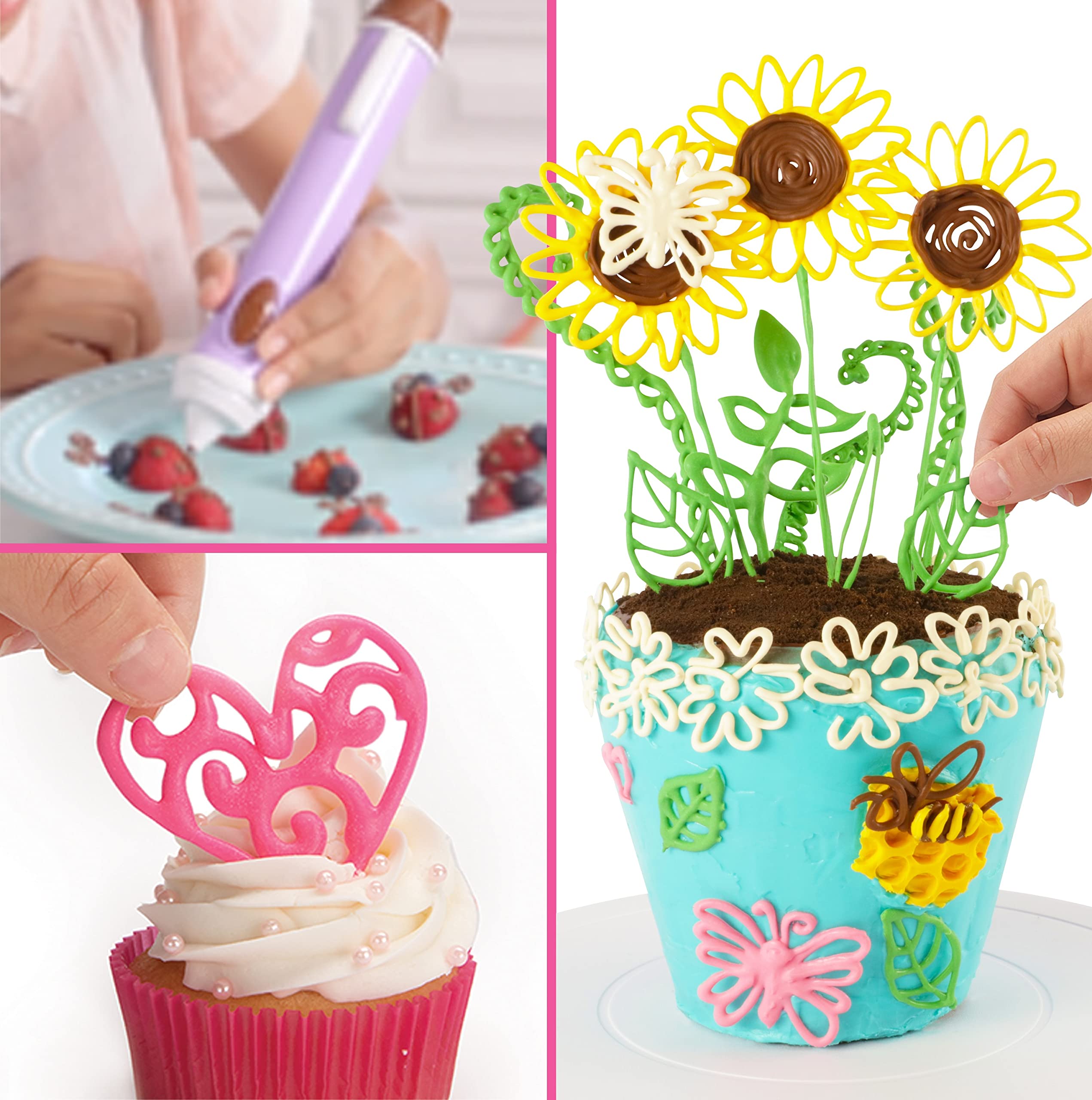 Chocolate Pen Real Cooking and 4 Bars of Candy Chocolate, Kids Crafting Baking Kits, Draw in Chocolate and DIY Your Own Baking Creations!
