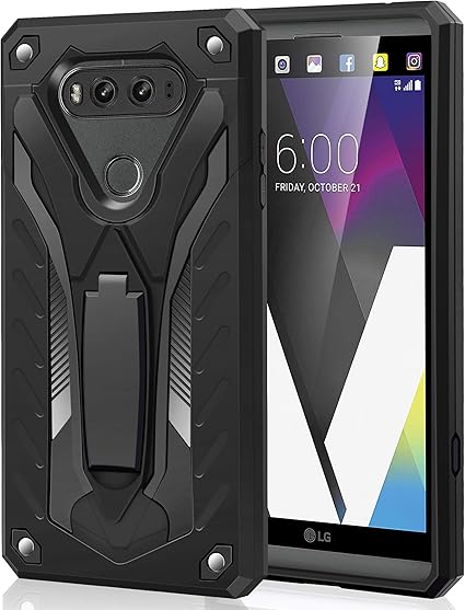 Amazon Com Afarer Case Compatible With Lg V20 5 7 Inch Military Grade 12ft Drop Tested Protective Case With Kickstand Military Armor Dual Layer Protective Cover Black Electronics