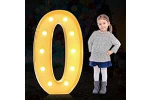 YOSWPP 3FT Large Marquee Light Up Letters Numbers Giant Mosaic Balloon Frame,Wedding Backdrop Decoration Anniversary Decoration Foam Board (0, 3FT)