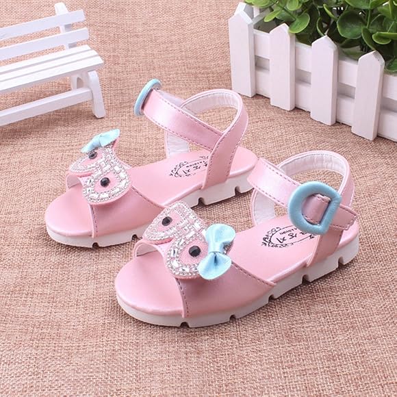 Amazon Tovadoo 子供靴 サンダル 女の子 夏 韓国風 キャラクター リボン 滑り止め 多色 可愛い プリンセス プレゼント 1 3 5歳 ベビーシューズ