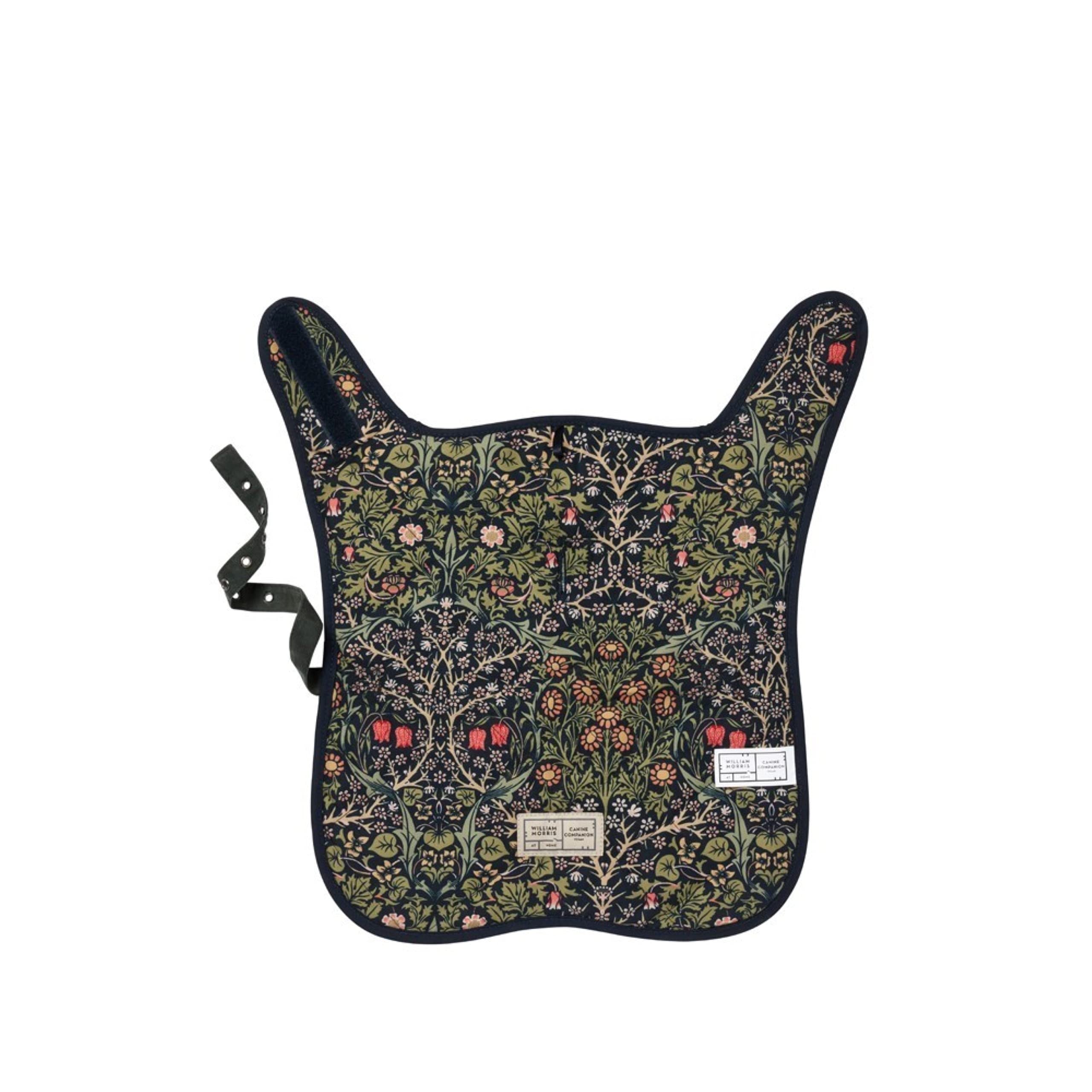 William Morris At Home Quilted Dog Coat, Small Pet Size, Water Resistant Waxed Cotton, Adjustable Velcro Neck Strap, Vegan and Cruelty Friendly, Gift For Dog Lovers