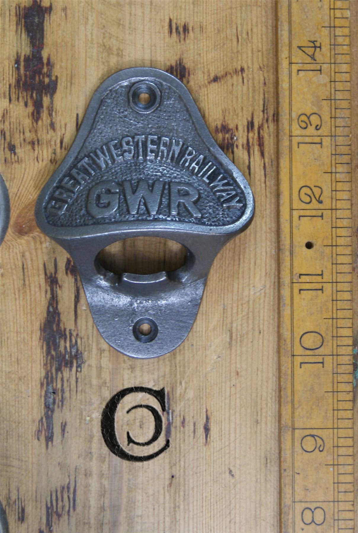 Wall Mounted Cast Antique Iron Bottle Opener "GWR"