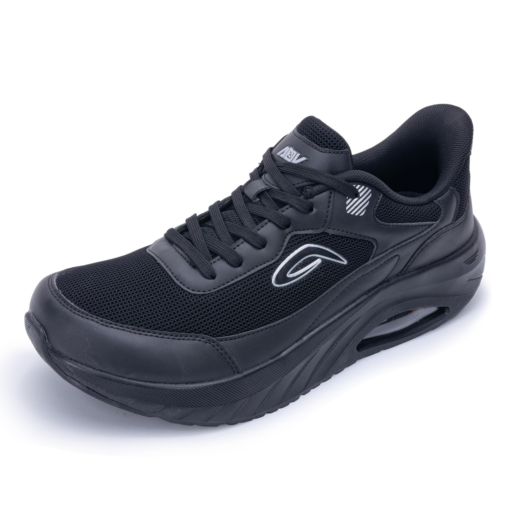 Photo 1 of IIV Mens Wide Toe Box Running Shoes Arch Support Walking Shoes Wide Tennis Orthotic Plantar Fasciitis Sneakers Size 10 Solid Black