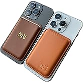 Custom Embossed Magnetic Wallet – Personalized Leather Cardholder, Customized Initials, Monogram or Name, Gift Idea for Him and Her, Friends, Family – Compatible with MagSafe
