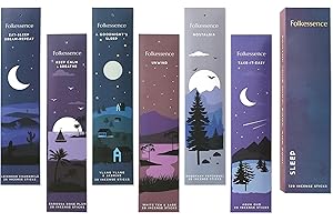 Folkulture Sleep Incense Sticks | Set of 6 (120-Sticks) | 45 Mins Burn Time | Relaxing Scents for Calm & Deep Sleep | Organic & Non Toxic Sleep Incense for Women