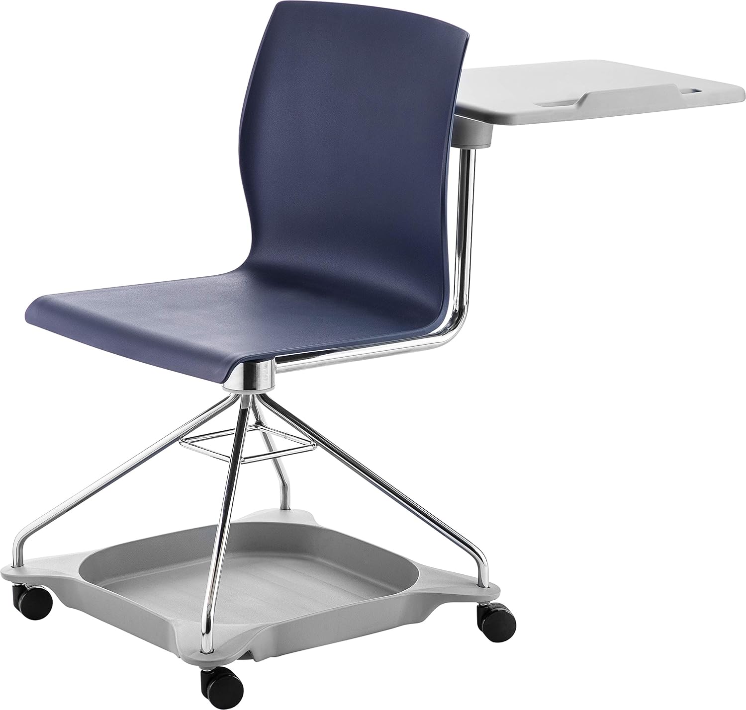 National Public Seating Mobile Chair with Tablet Arm and Storage, Blue: Industrial & Scientific