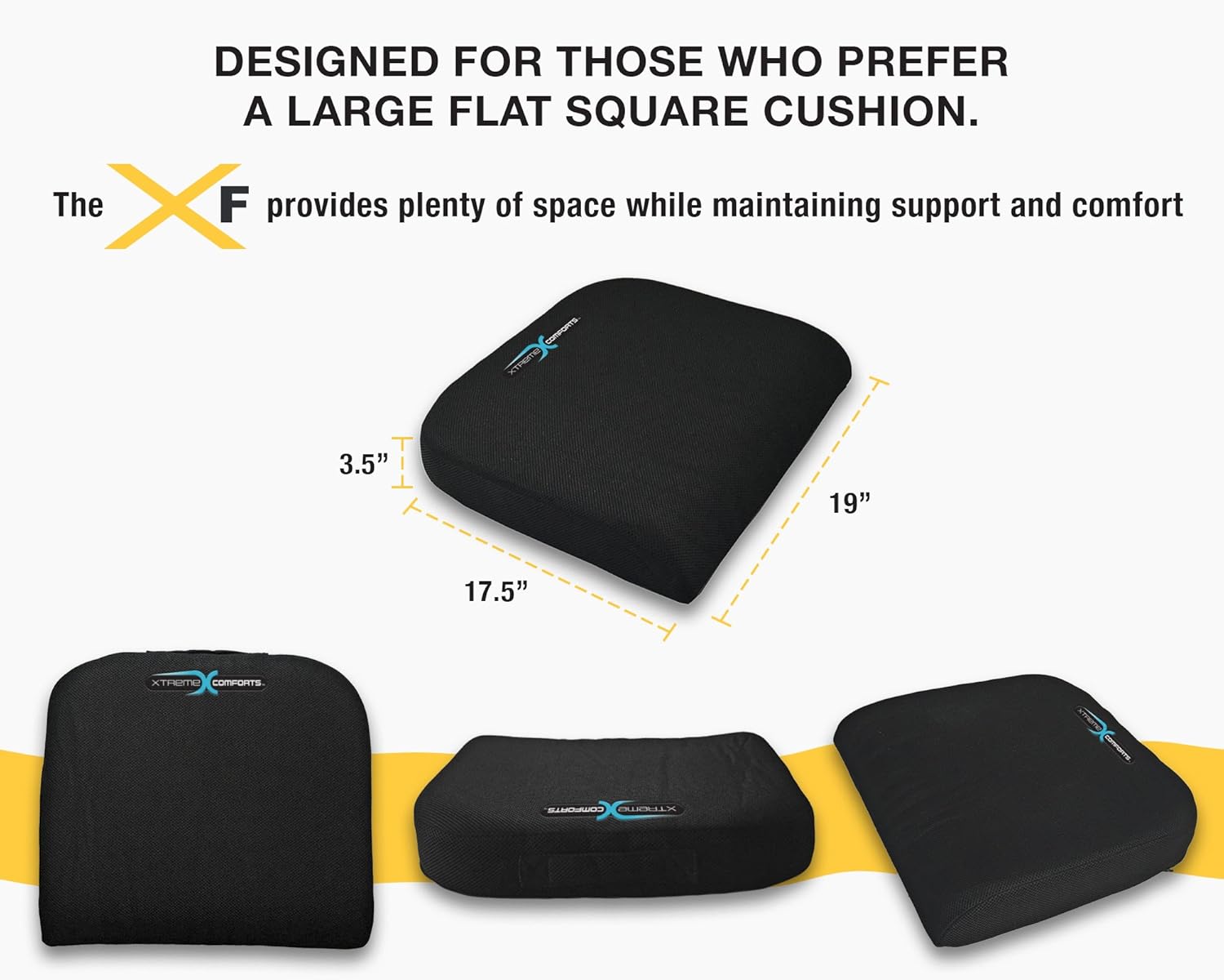 Xtreme Comforts Large Seat Cushion with Carry Handle and Anti Slip Bottom Gives Relief from Back Pain: Health & Personal Care