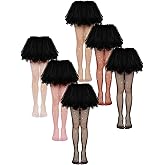 Geyoga 6 Pcs Girls Bling Tights Kids Fishnet Stockings Girl Glitter Mesh Tights Rhinestone Hollow out Pantyhose