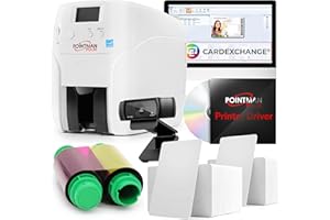 SAFEHITCH Pointman PULSE 200 ID Printer Bundle - Logitech Webcam - ID Card Printer Bundle - 200 Cards - Dye-Sublimation Ribbon - CardExchange ID Card Design Software - PVC ID Card Printer (PULSE 200)