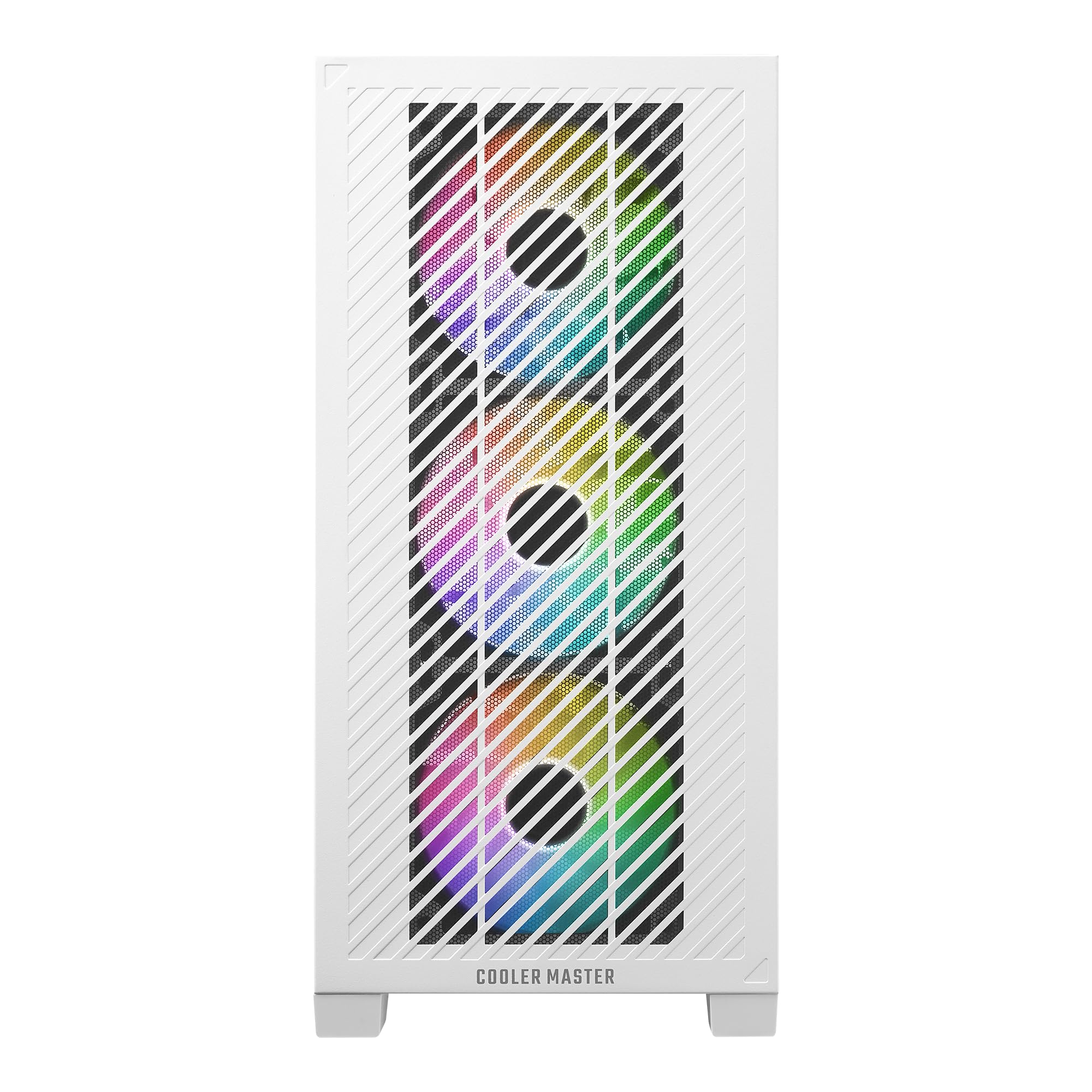Cooler Master Elite 301 White Micro-ATX High Airflow Minimalist PC Case, 365mm GPU Max, Compatible RTX 5080|RX 7090 XT, 280mm AIO Max, Type C, Tempered Glass, Triple 120mm aRGB PWM Fan, Intakes Grill