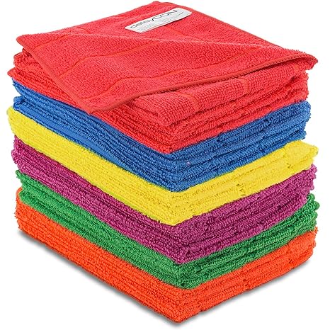 deleyCON Mikrofaser Reinigungstücher - 24 Stück - Extrem Saugstark und Besonders Weich - Universell für Haushalt Büro Werksta