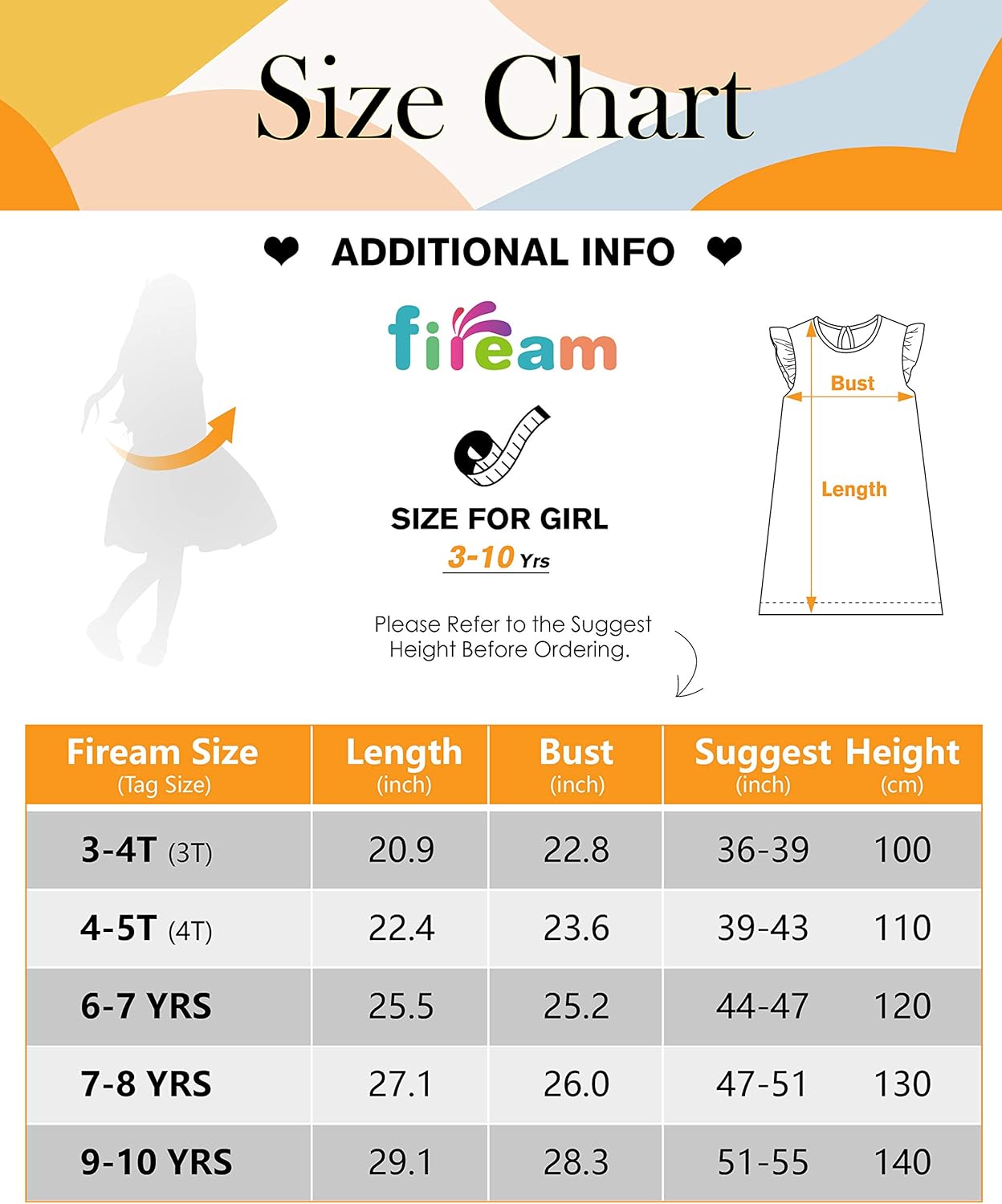 Fiream Toddler Girls Dresses Mexican Floral Casual Cotton Dress for Girls Kids: Clothing