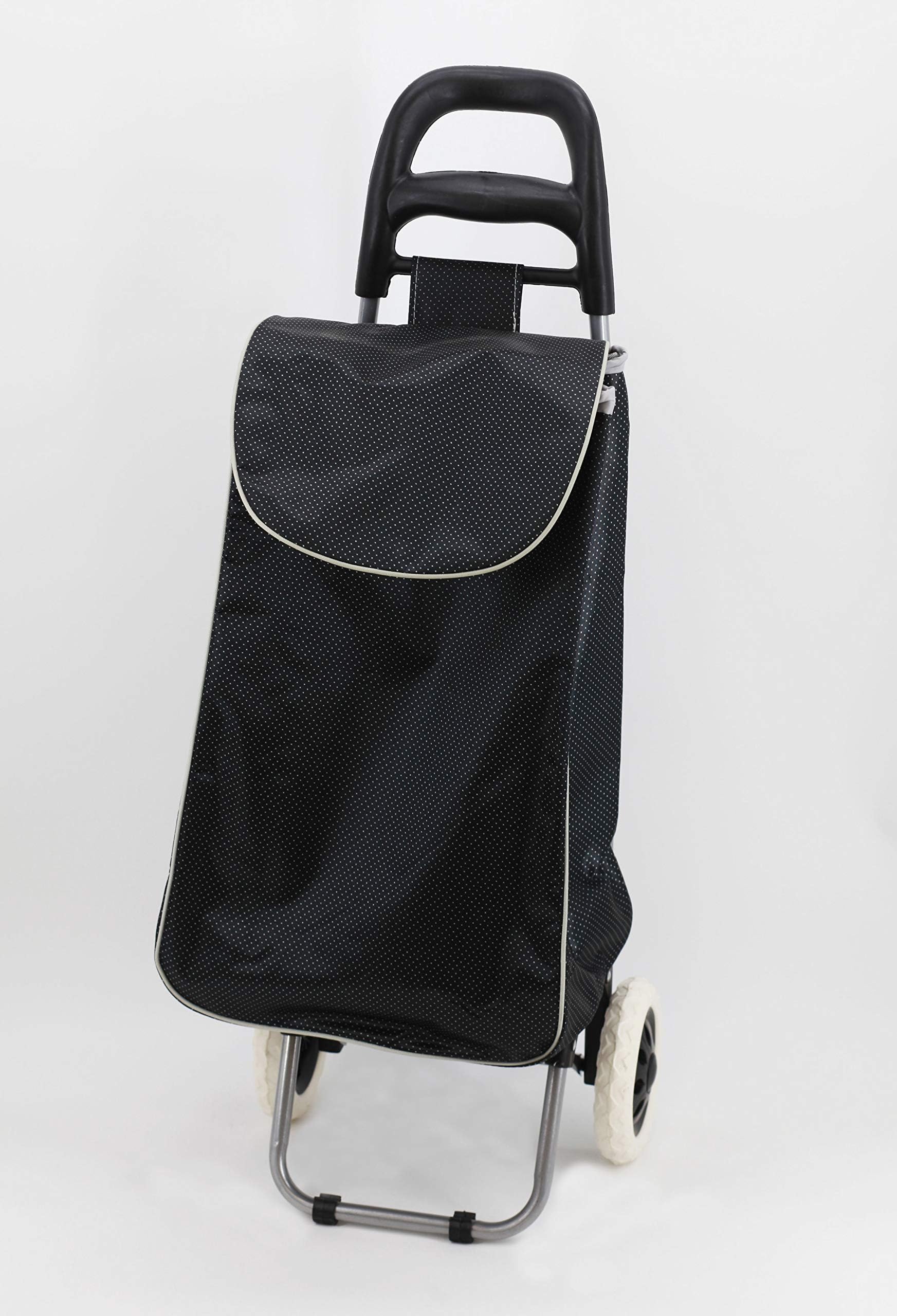 Hotstar Products Shopping Trolley Bag 2 Wheel Shopping Trolley with Support Bar and Zipper Pocket - 94 X 34 X 30cm Large - Dark Blue Pin Dot Print