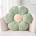 Kcvvcr Flower Throw Pillow, Soft Sage Green 14.9" Shaped Floor Pillow for Home Decor, Cute Aesthetic Plush Decorative Pillows for Bed, Sofa, Couch