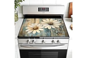 AOHMPT Multi-Design Stove Cover for Glass/Electric Stoves - 3-in-1 Heat-Resistant Protector Mat, Non-Slip Drying Rack 28"x20"