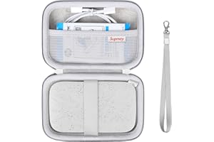 Supmay Hard Carrying Case for HP Sprocket Portable 2x3 Instant Color Photo Printer, Wireless Bluetooth Portable Printer, Storage Holder Bag with Mesh Pocket for Photo Paper, USB Cable, Grey