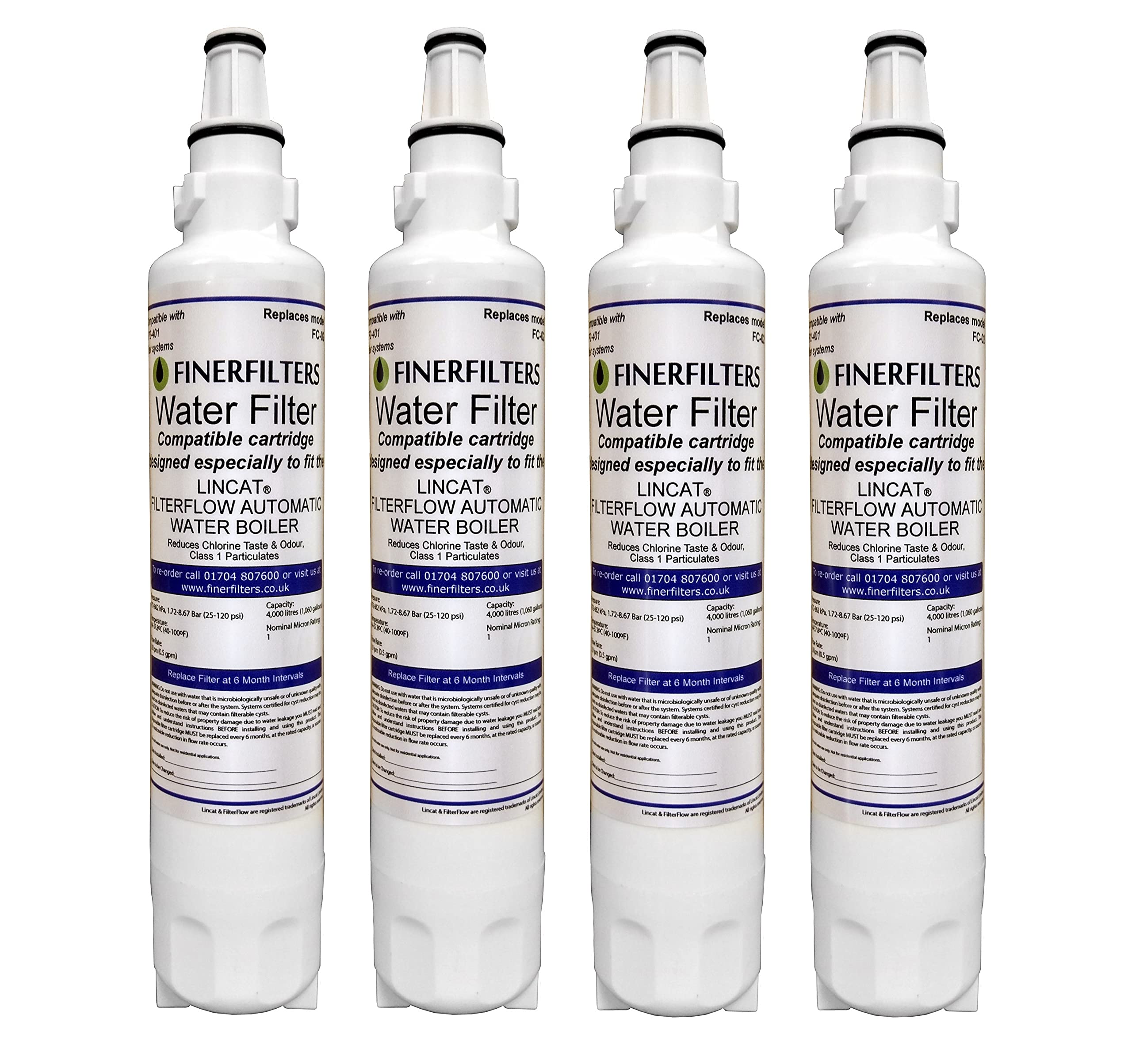 Finerfilters FF-FC02 Compatible with Burco AKR109 Drinking Water Filter Cartridge (4 Pack)