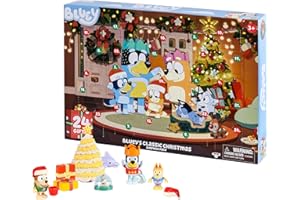 Bluey Advent Calendar Pack Toys for Girls and Boys, 24 Days of Surprises, Kids 2025 Advent Calendar w/Accessories, Stickers & Mini Christmas Tree