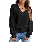 Blooming Jelly Womens V Neck Sweaters Dressy Casual Long Sleeve Tops Trendy Fall Clothes Pullover