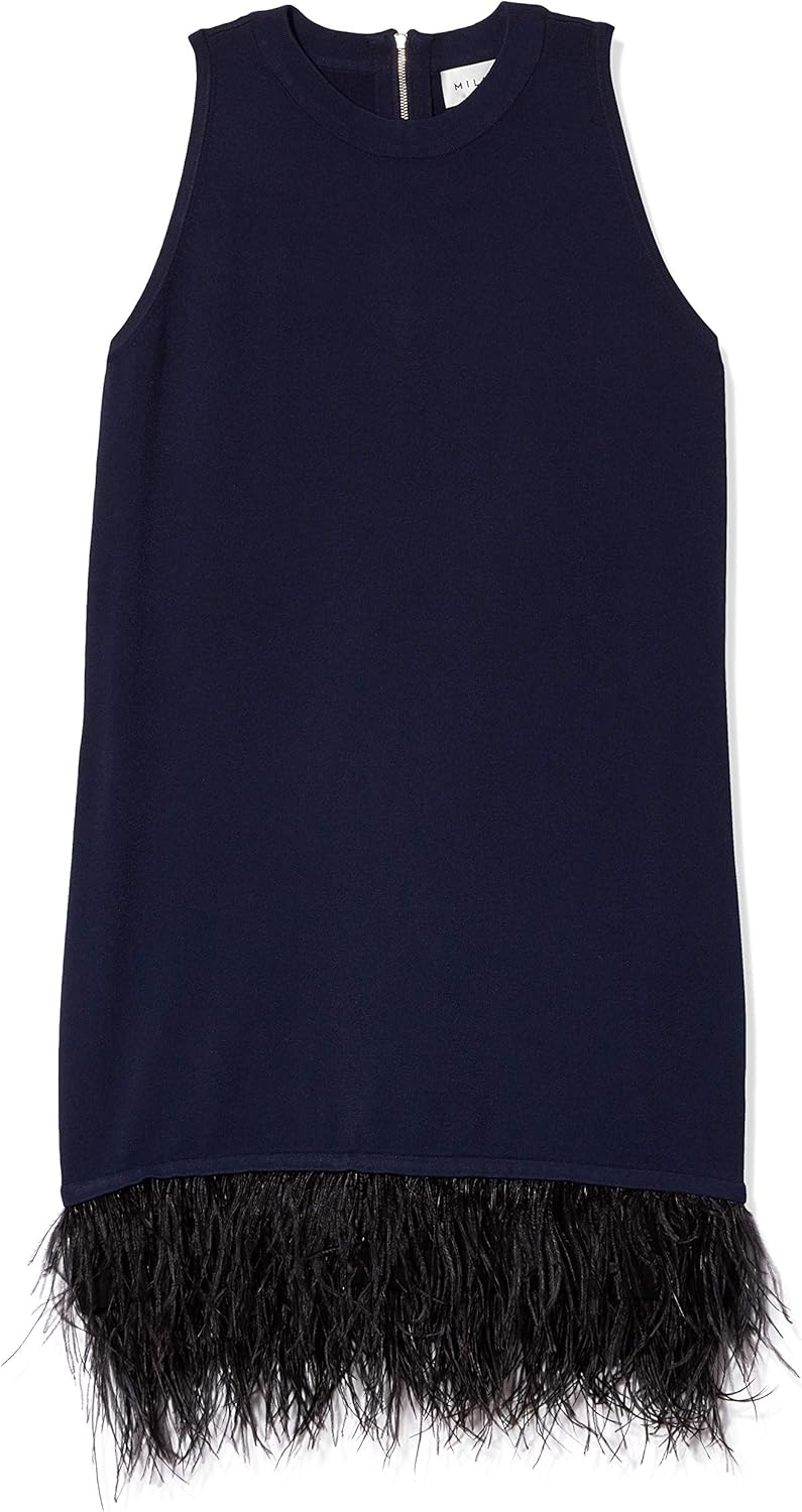 sadie feather trim shift dress