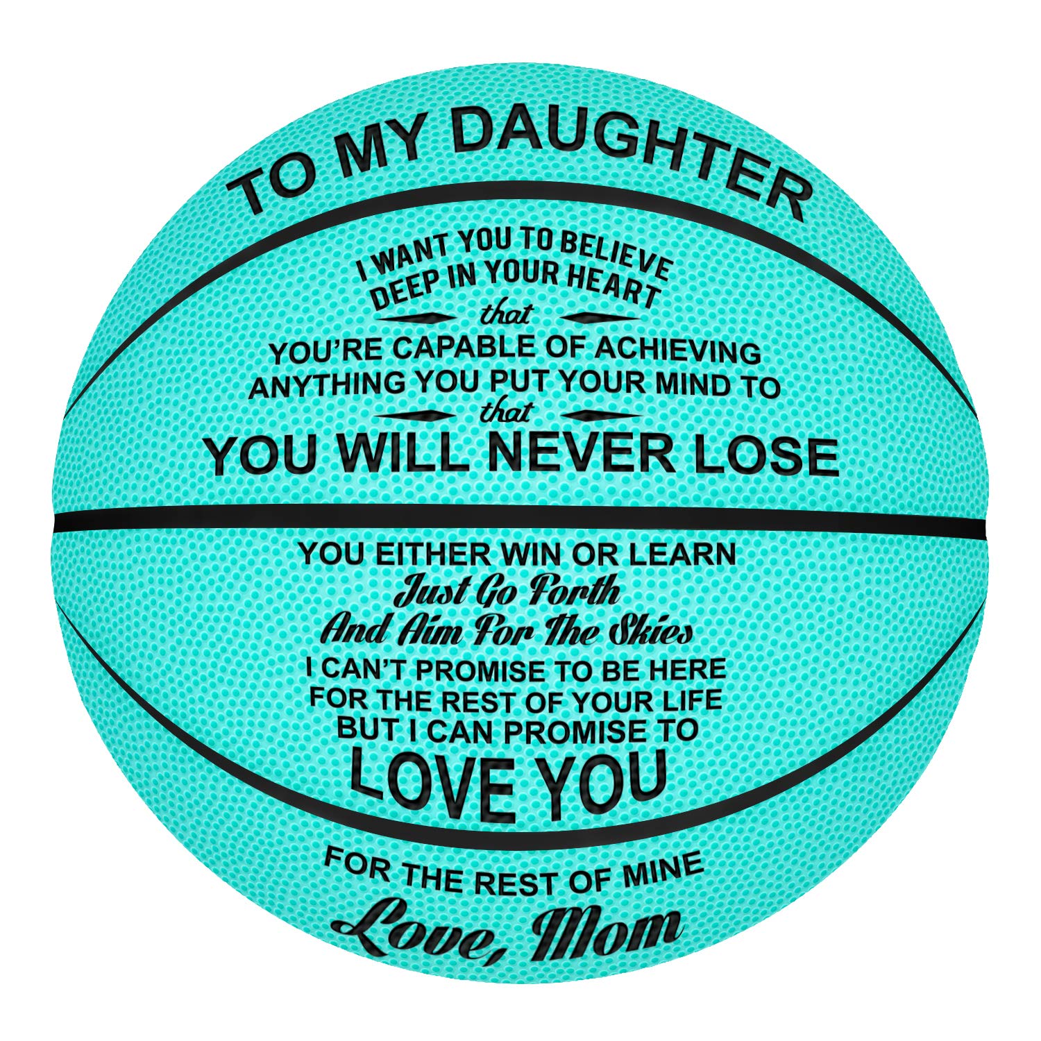 Kenon Customized Engraved Basketballs for Daughter, Personalized Indoor/Outdoor Game Leather Basketball, Best Gift for Daughter from Mom (Daughter(Mom))