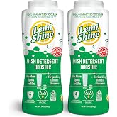 Lemi Shine Natural Dish Detergent Booster - 24 oz (2 Pack) | Hard Water Stain Remover - Multi-Use Citric Acid Cleaner