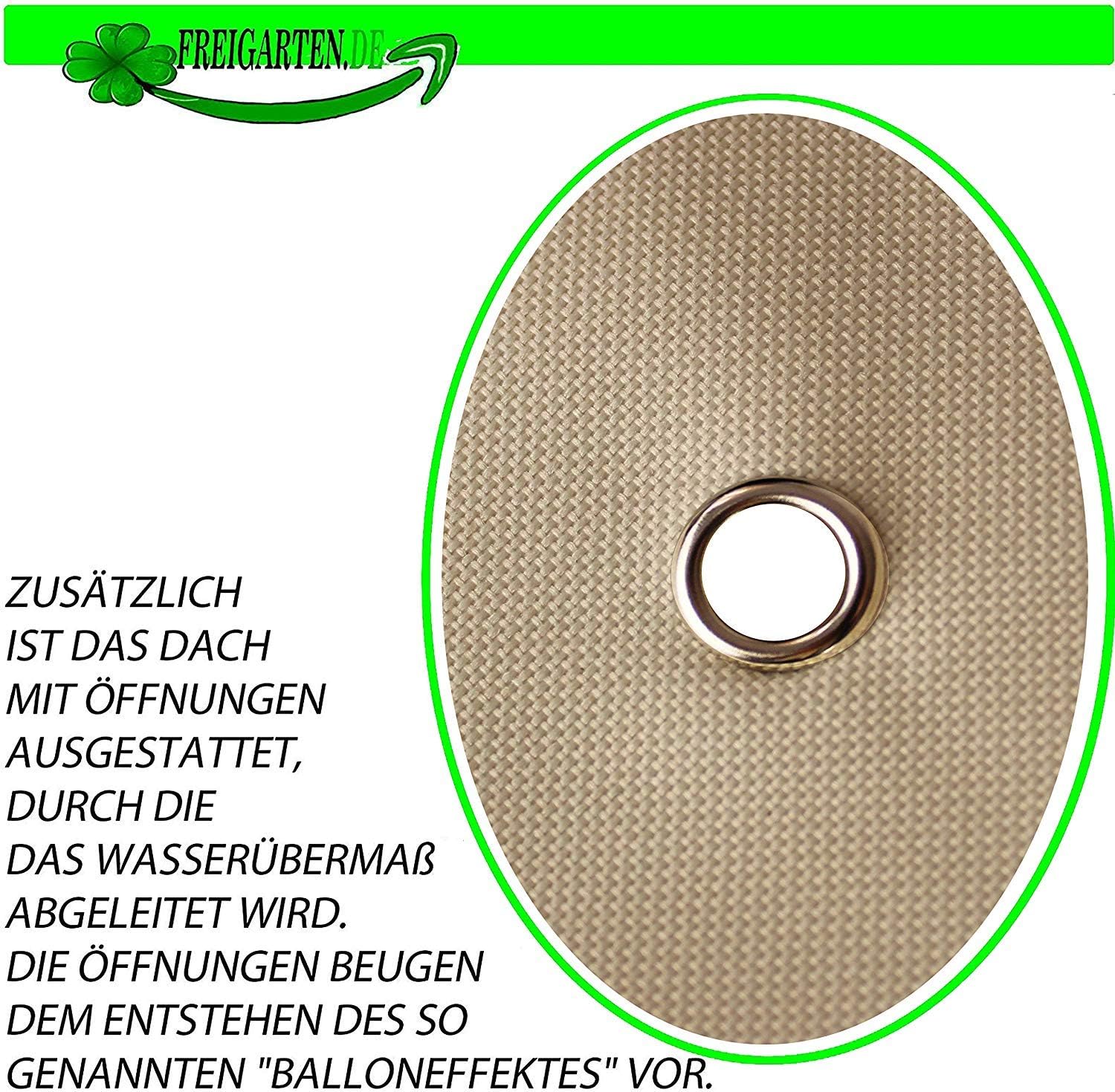 Tetto Di Ricambio Gazebo 334x334 Cm - Paglia Anticata Impermeabile 370g/m² | Tetto Per FREIGARTEN - Foto 6