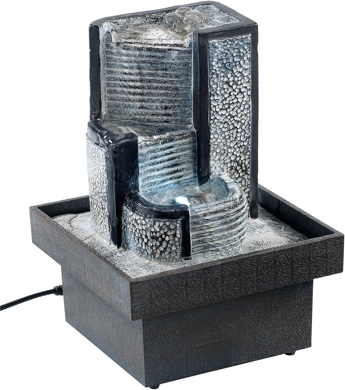Infactory "Himmelstreppe" Indoor Fountain with Pump and LED, Approx. 18 cm