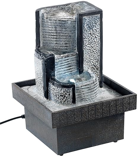 infactory Zimmerbrunnen 'Felsenquelle' mit Pumpe und LED