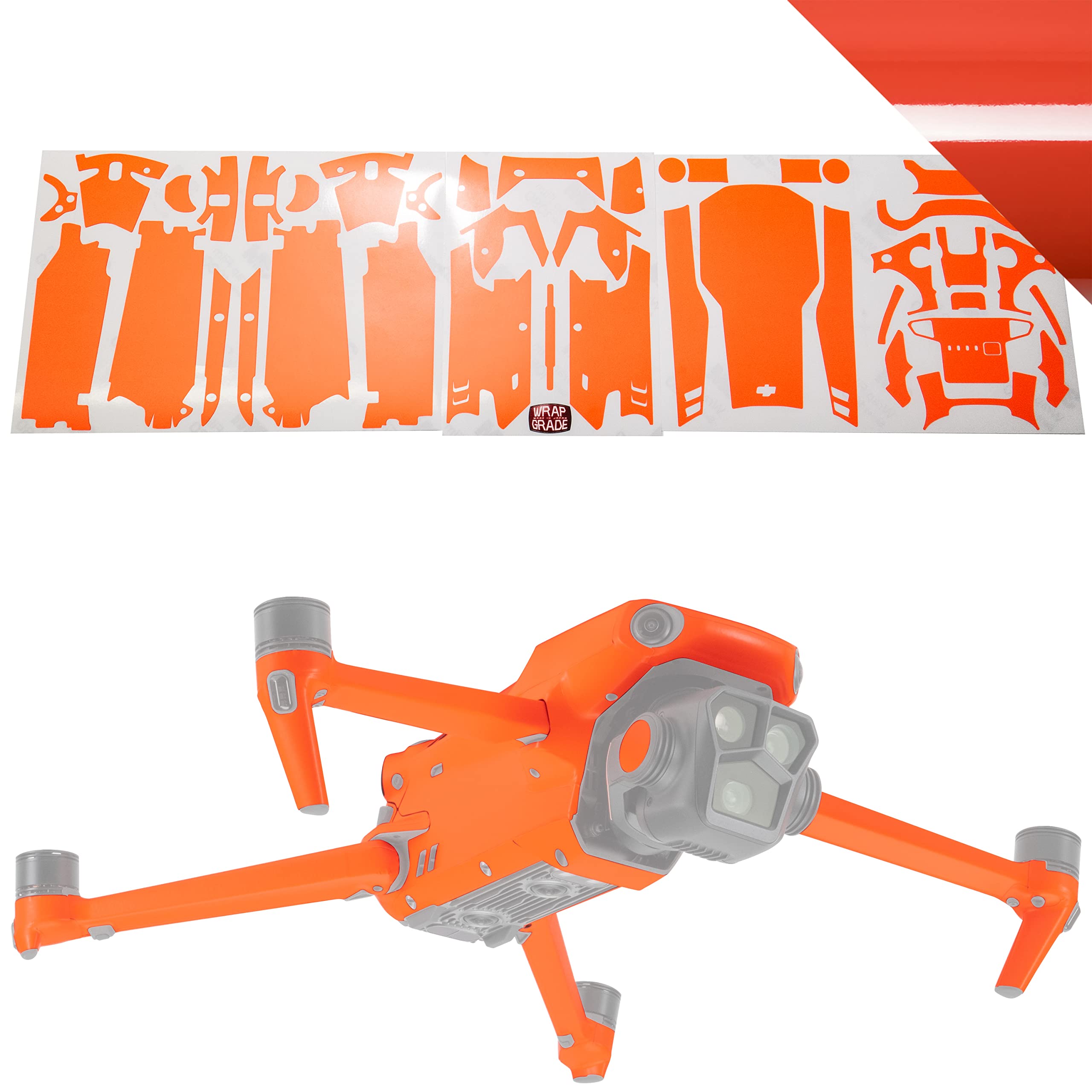Skin Stickers Compatible with DJI Mavic 3 Pro Full Wrap (SUPER RED)
