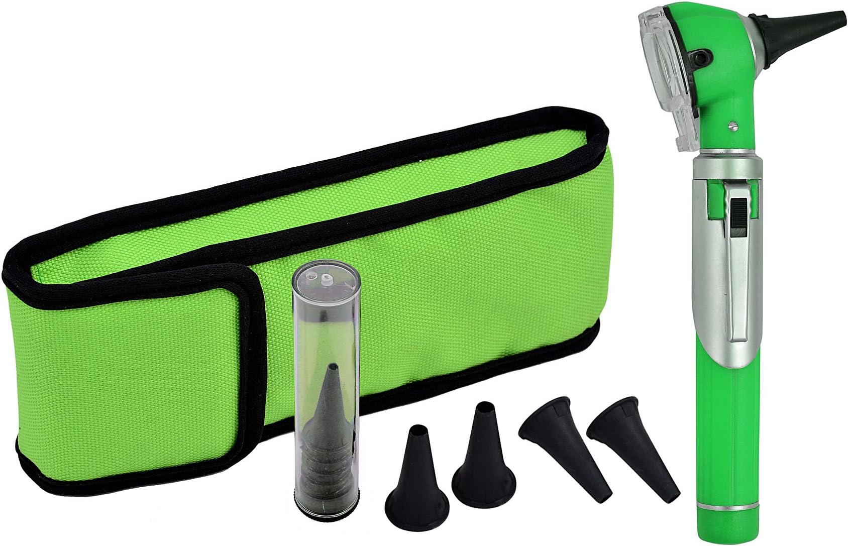 MEDUSA Fiber Optic Mini Otoscope Set - Medical Diagnostic Examination Set - Pocket Size - (Light Green)