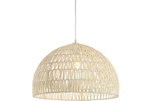JONATHAN Y JYL6504A Campana 20" 1-Light Bohemian Modern Woven Rattan/Iron LED Pendant Farmhouse Coastal Adjustable Dining Room Living Room Kitchen Island Foyer Bedroom Hallway, Cream