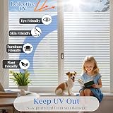 Lifetree Window Film Privacy Frosted Stripe 75x300cm Static Cling UV Protection view 2