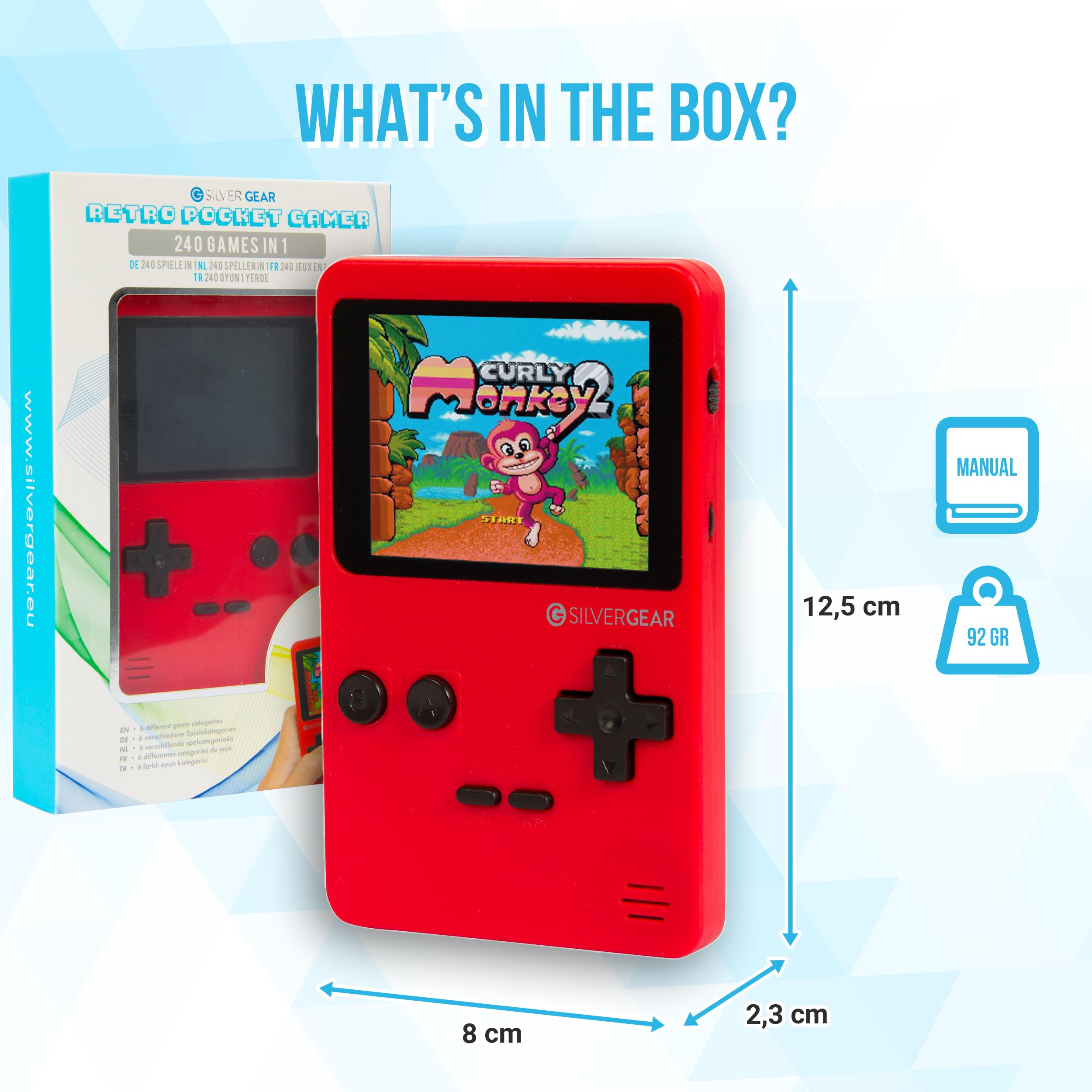 Silvergear Mini Arcade Game Machine, red