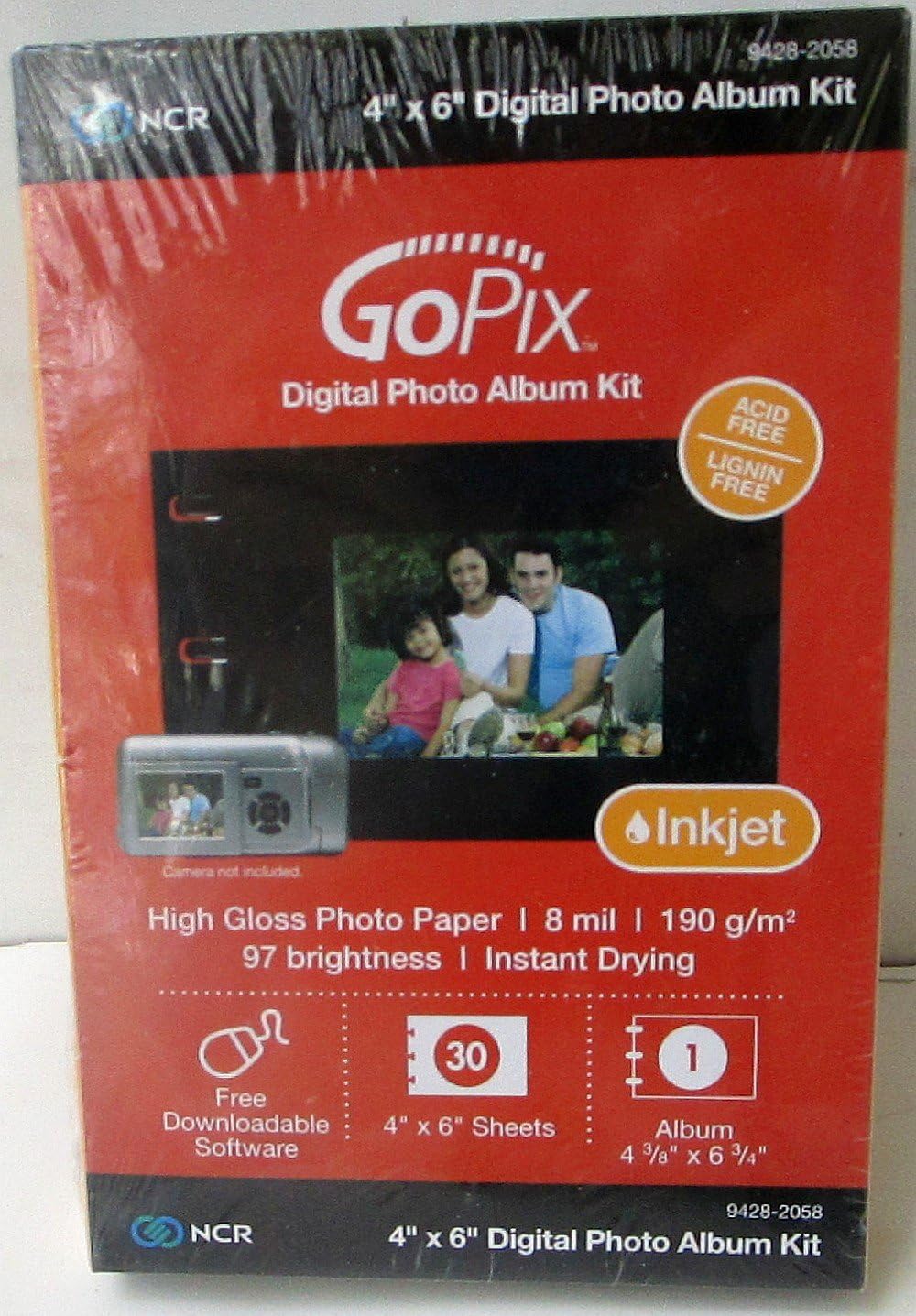 GoPix Digital Photo Album Kit 4" x 6" Album 30 High Gloss Photo Sheets