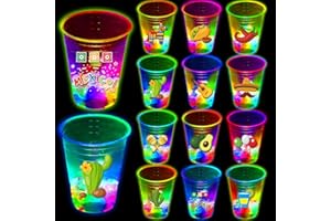 mishunyus 24 Pack Glow in the Dark Cinco de Mayo Party Cups (16 oz) - Fiesta Party Supplies, Taco Night Decorations, Mexican Themed Dinnerware, Day of the Dead Decor -for Cinco de Mayo Fiesta Favors