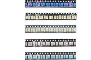 MERICDA 5 Colors x 20 Pcs =100pcs, 5730 SMD LED Diode Lights Chips Assorted Kits (Surface Mount) for PCB DC 20mA 20mA High Intensity Lighting Components Light Emitting Diodes