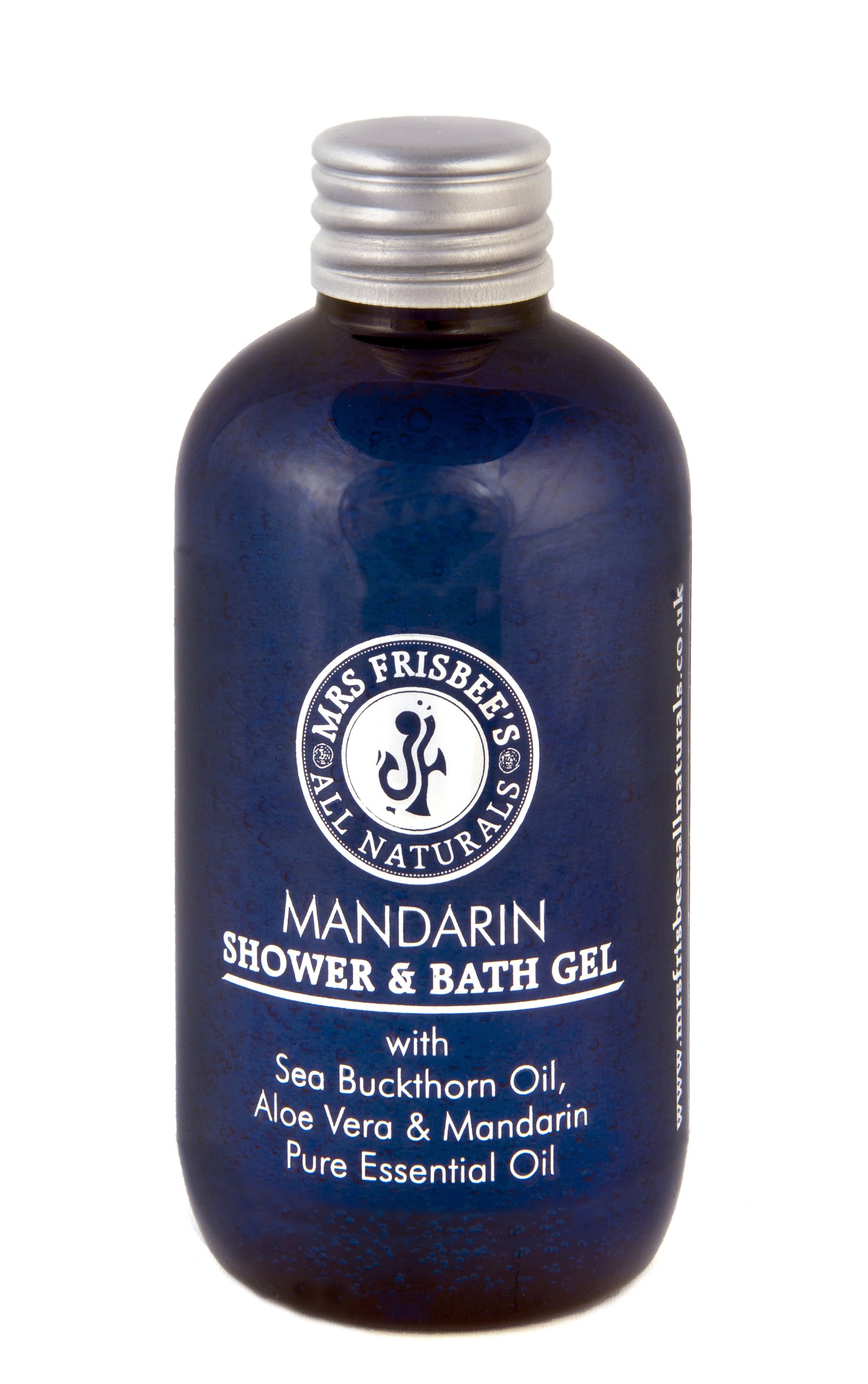 Mandarin Shower and Bath Gel with Pure Essential Oil, Aloe Vera, Sea Buckthorn and Soap Bark Tree Extract - Natural, Vegan, Sulphate Free, Cruelty Free (100ml)