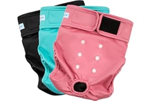 Paw Legend Washable Reusable Female Dog Period Diapers for Heat Doggie Puppy Diapers for Female Dogs (3 Pack,Small)
