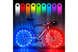 KIRIKIT Bike Wheel Lights, 2 Pack Bike Light Accessories -Super Bright Waterproof LED Night Riding Bicycle Front Back Spoke Tires Lights for Kids Adults, Long-time Lasting Batteries Included